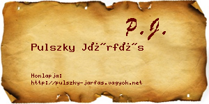 Pulszky Járfás névjegykártya